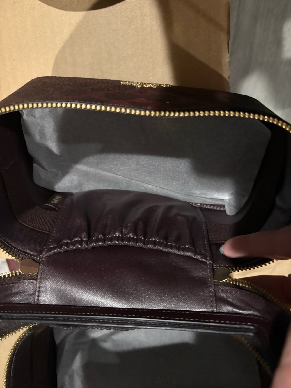 Coach Black Currant Signature Canvas MakeUp Bag - Picture 2 of 5